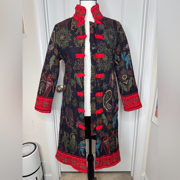 Jackets & Blazers - Women's Cotton Lightweight Frog Closure Button Down Trench Coat